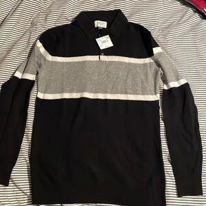 American Eagle long-sleeve striped sweater polo